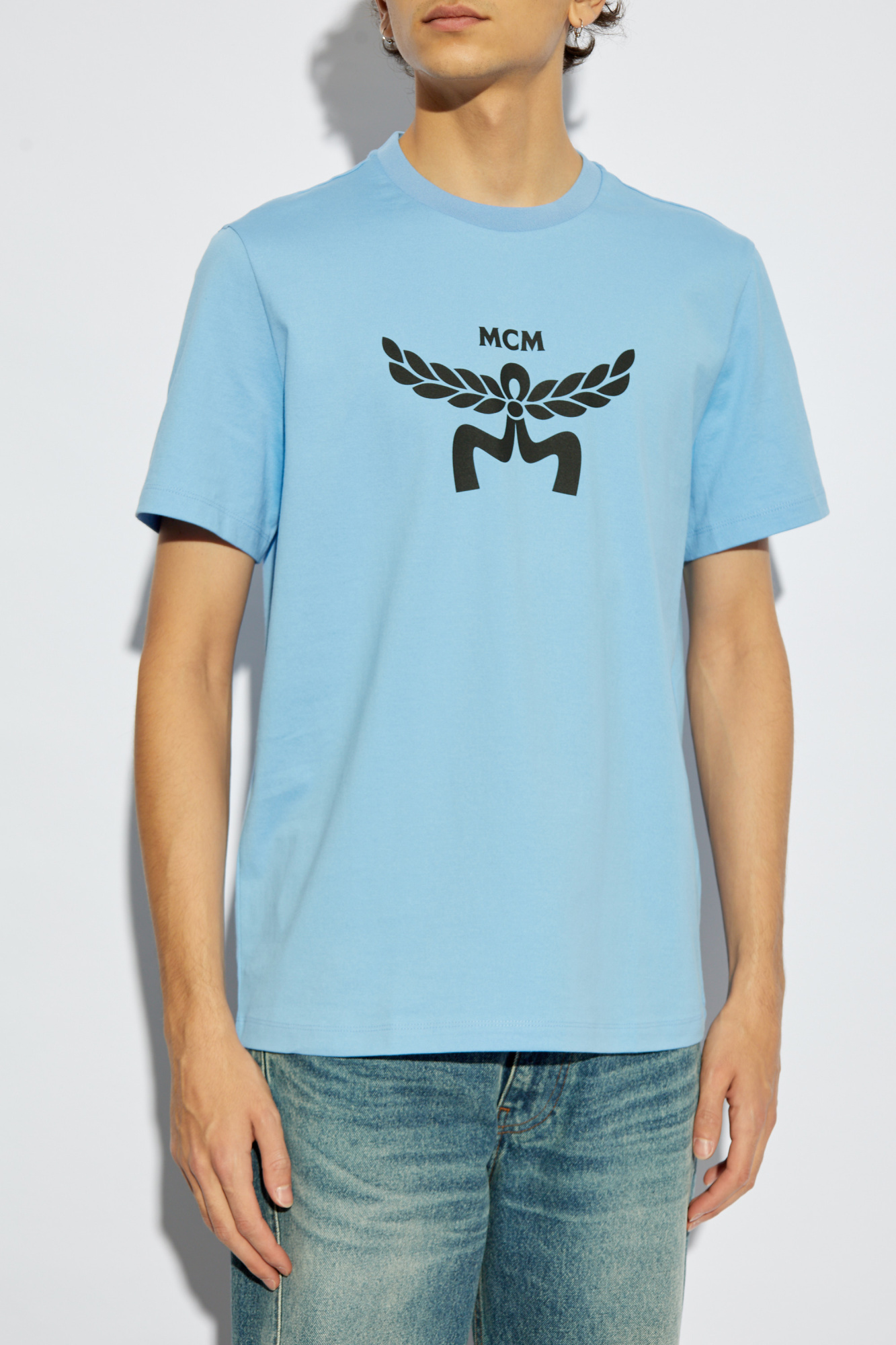 Blue T-shirt with logo MCM - Vitkac AS